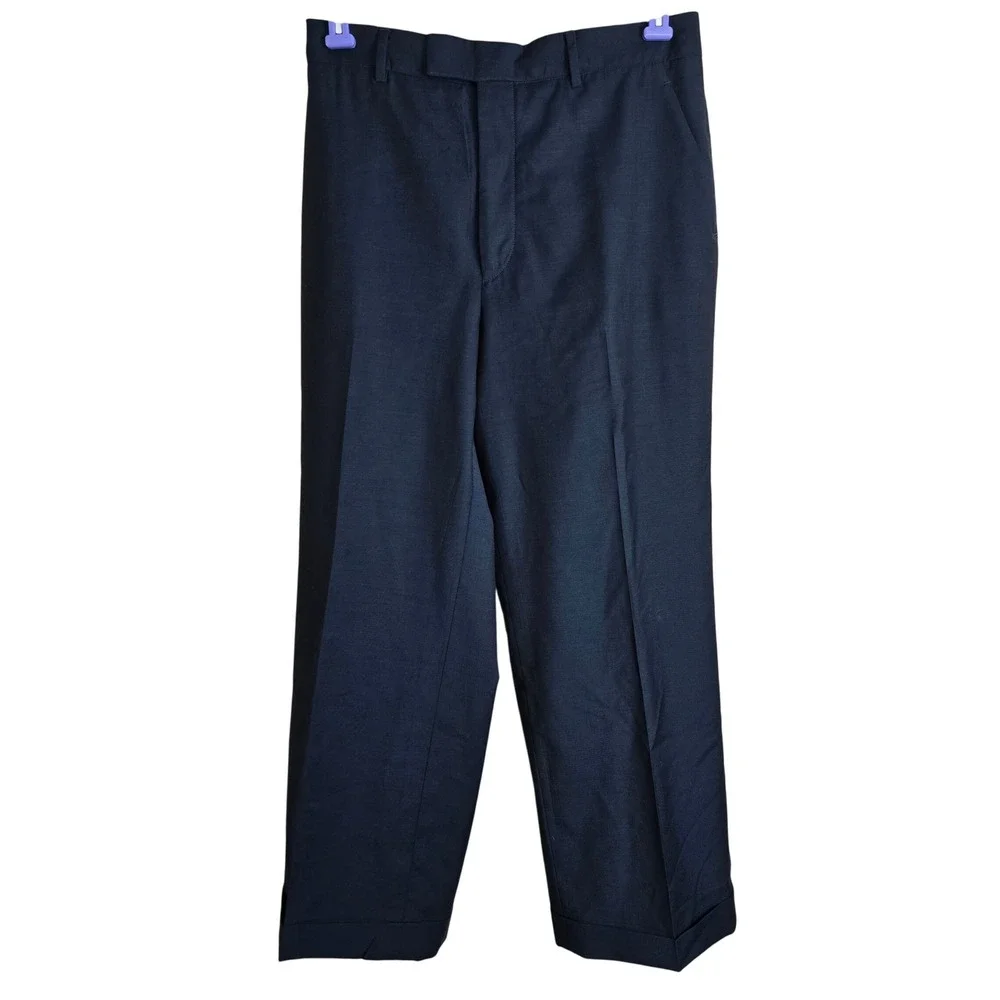 Gucci Uniform Staff Pants Men's 46 Blue Lana Wool Mohair Flawed As Is Trousers